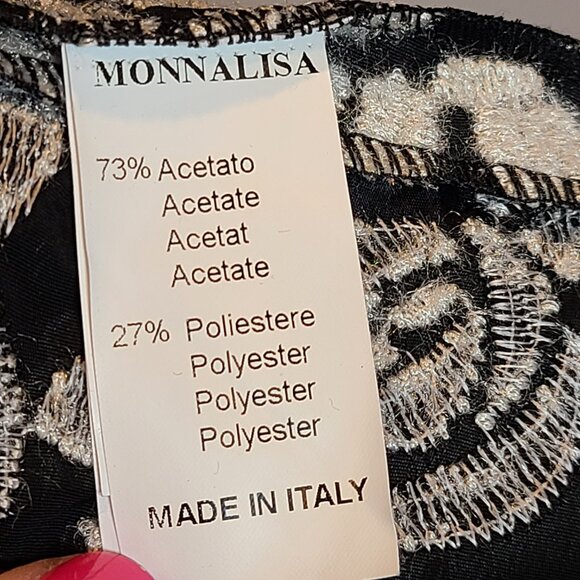 MonnaLisa Chic Dress Made in Italy Black Pleated Girls 10 - Picture 9 of 11